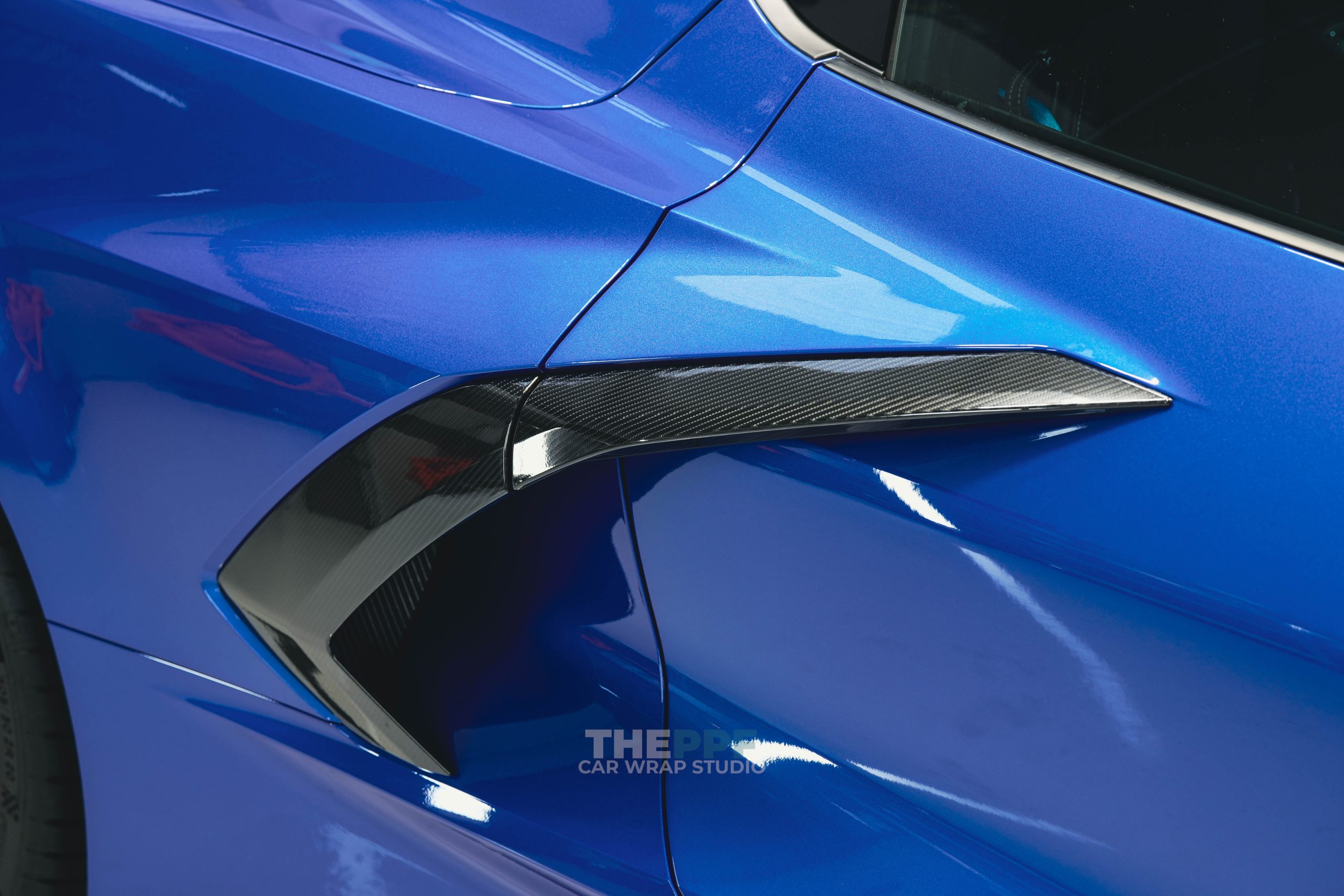 the ppf chevrolet corvette stingray carbon paint protection wrap auckland