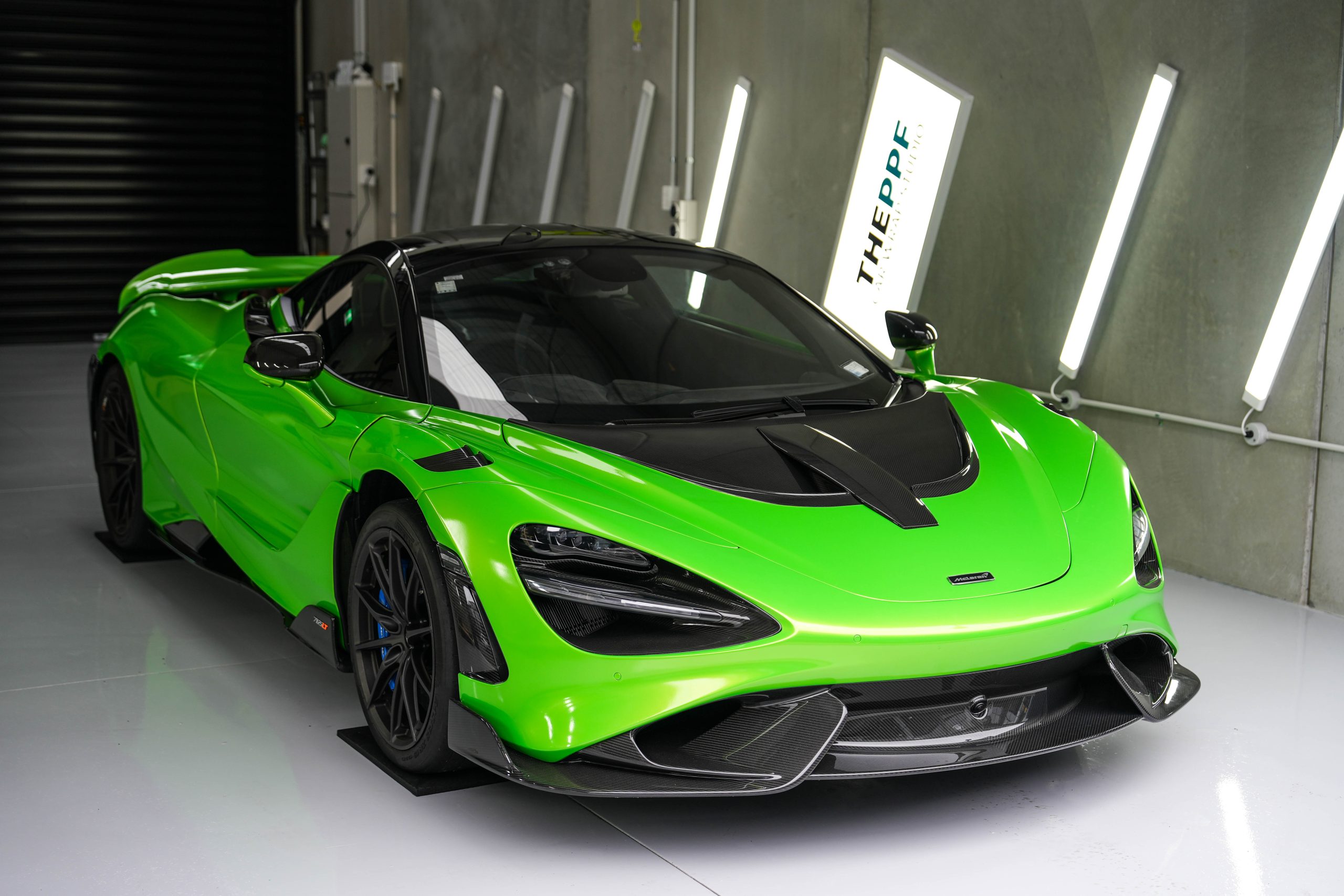 the ppf mclaren 765lt vehicle color paint protection film wrap auckland